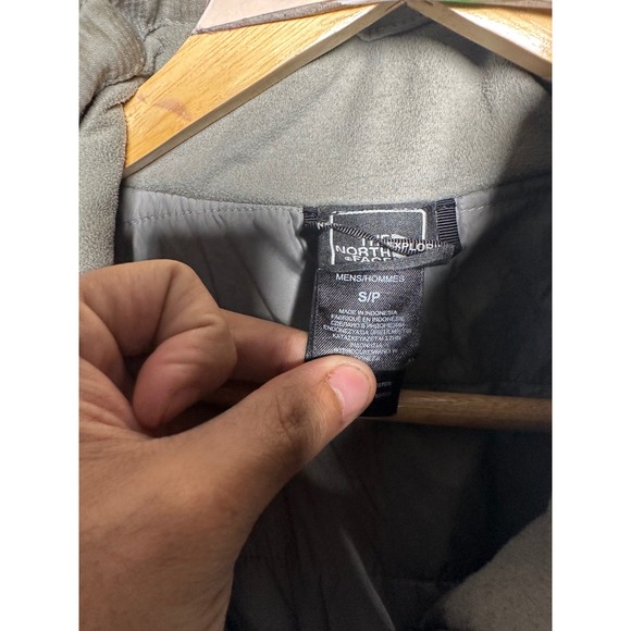 The North Face Mens S P Hooded Jacket Green Grey Lightweight Puffer - Picture 2 of 6